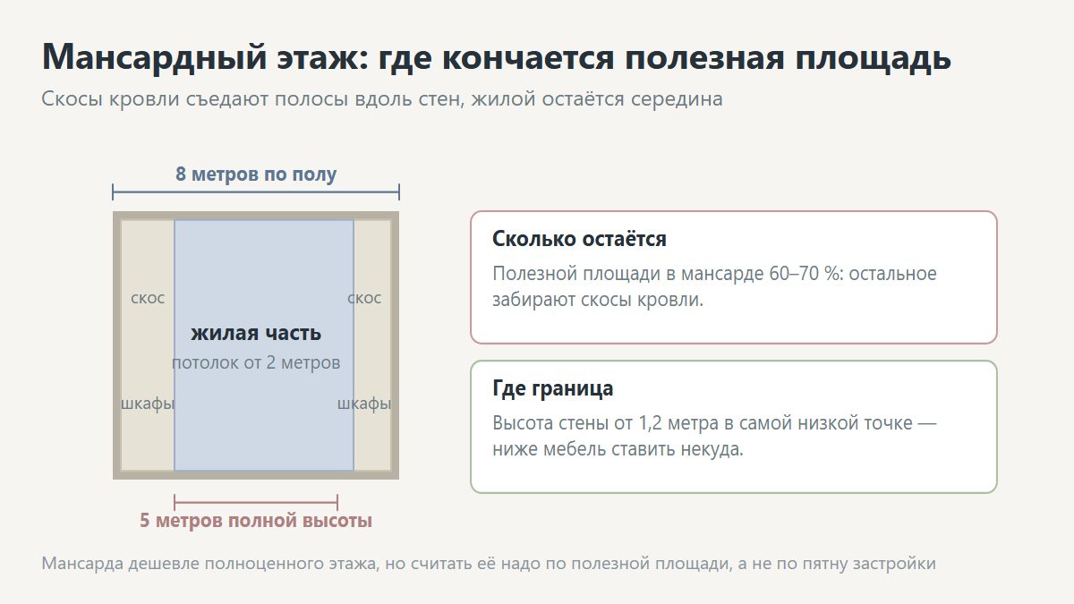 Планировка мансардного этажа дома
