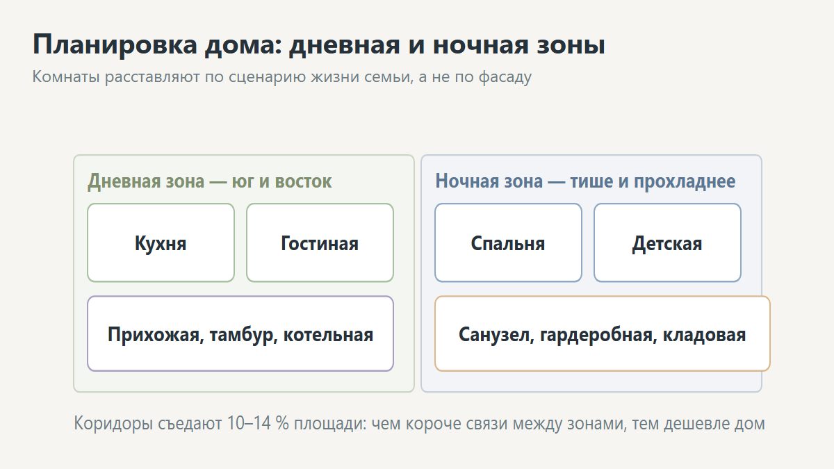Планировка дома: чертёж с расстановкой помещений
