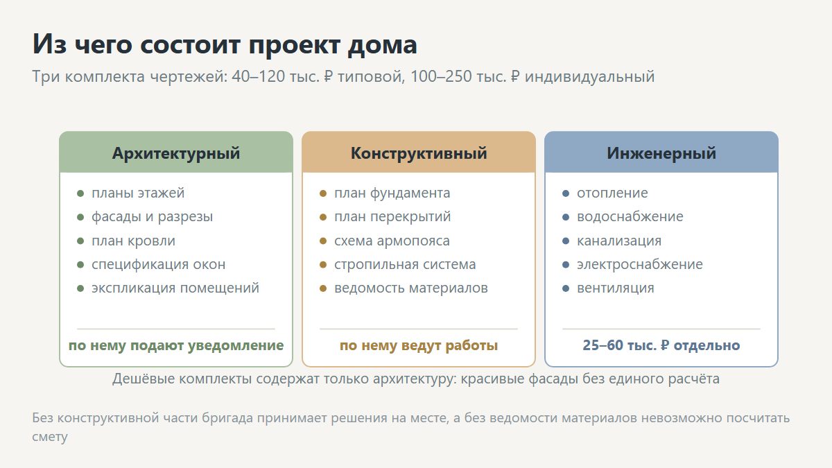 Что входит в проект дома: комплект чертежей и спецификаций