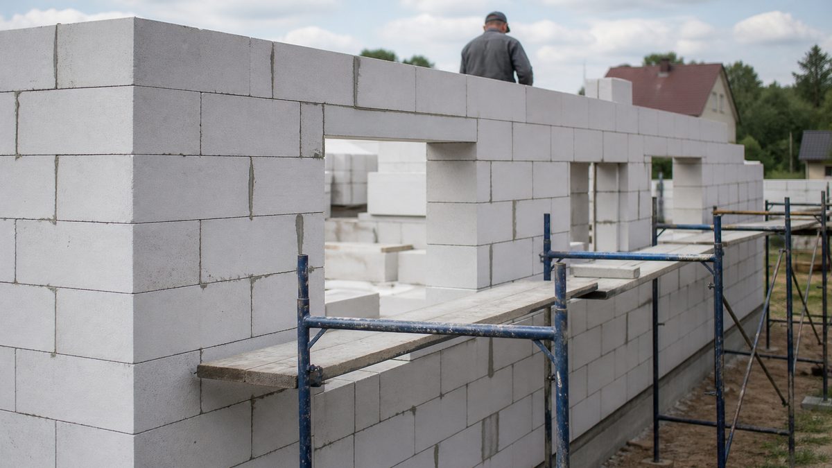 Дом из газобетона в процессе строительства