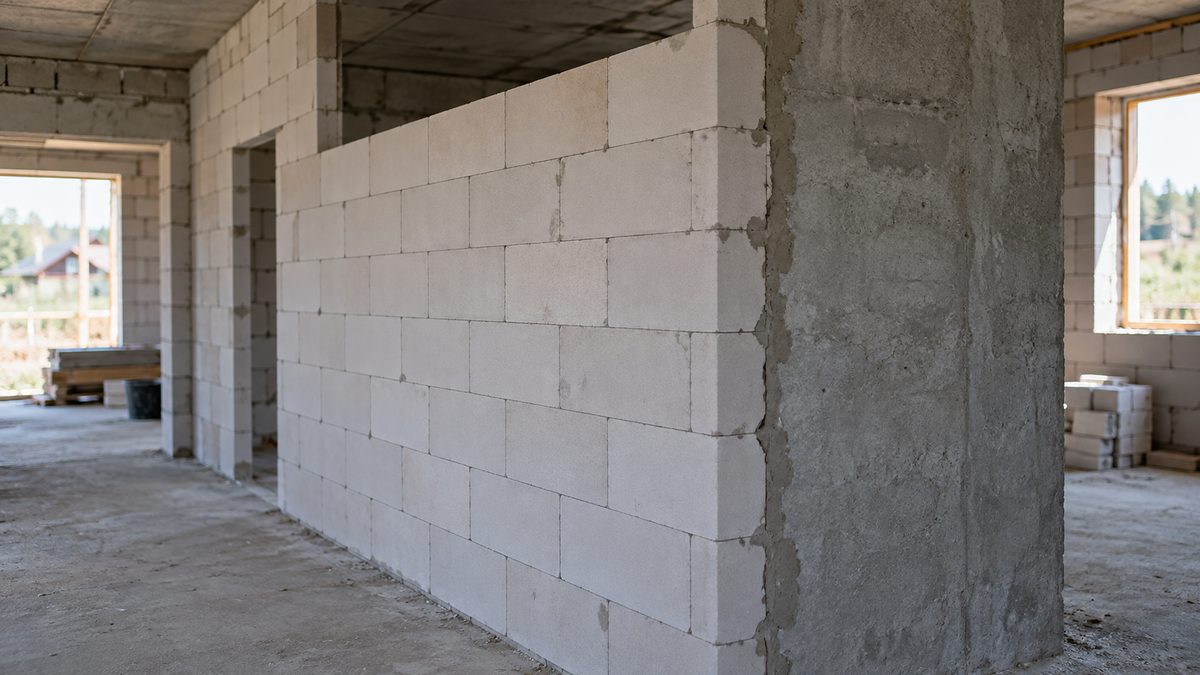 Перегородки из газоблоков внутри дома