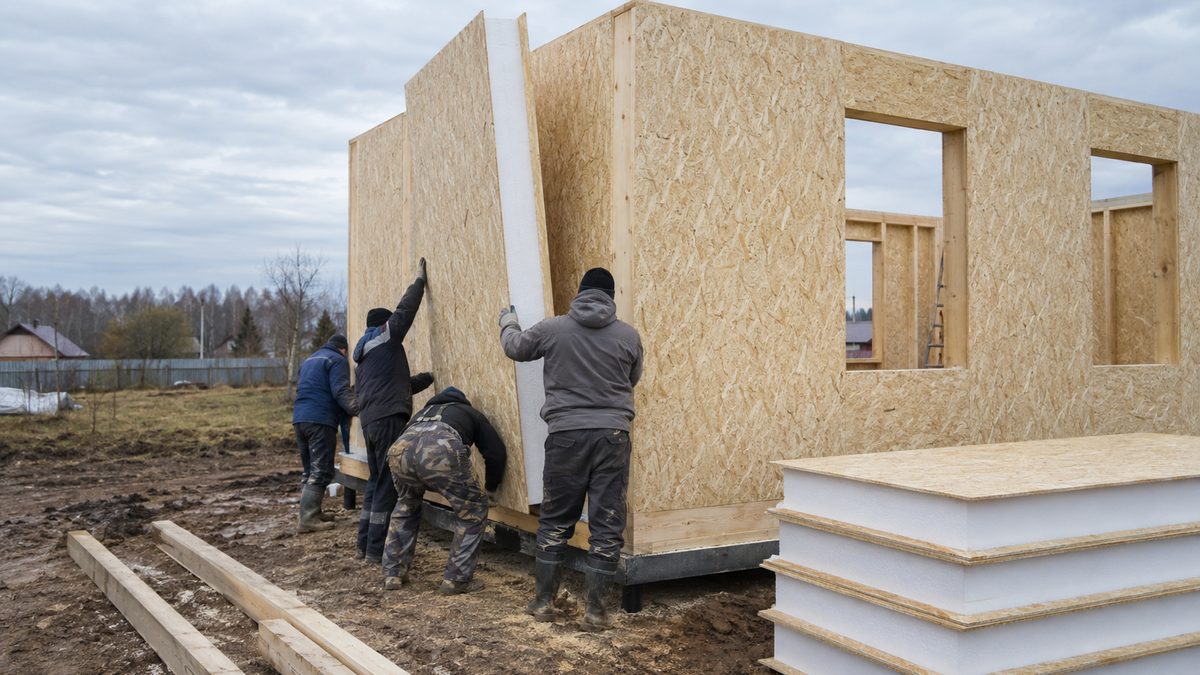 Дом из СИП-панелей: сборка коробки из готовых панелей
